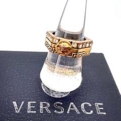 【VERSACE/ヴェルサーチェ】ラインストーン付き リング メンズ VERSACE ヴェルサーチ ヴェルサーチェ リング 指輪 メンズ