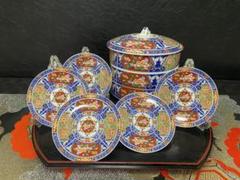 和食器　有田焼　昇龍窯　金彩古伊万里　小皿揃　5客　三段重 1セット 和食器 有田焼 昇龍窯 金彩古伊万里 小皿揃 5客 三段重 1セット