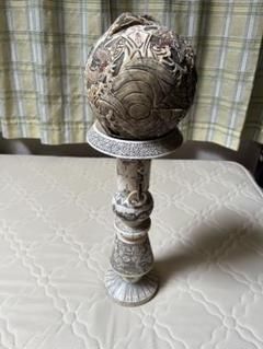 中国骨董品　象牙風　置物　天球 中国骨董品象牙風置物天球