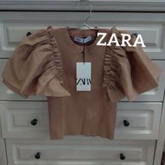 ZARA パフスリーブニット定価4590円 未使用タグ付き S - メルカリ