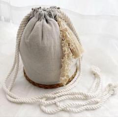 petit fore カゴバッグ　ハンドメイド　作家　フランスアンティーク　かご