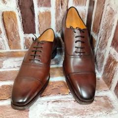 未使用級】CORDWAINER（41.5）ストレートチップ ブラウン - メルカリ