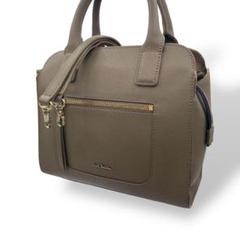 美品　ポールスミス　2way ショルダーバッグ　ハンド　レザー　濃いグレージュ