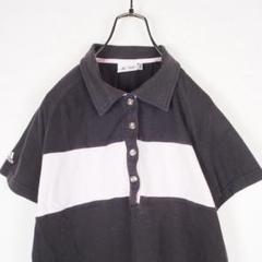 Y5138*adidasアディダス☆ゴルフシャツ☆ポロシャツ☆黒ブラックピンク