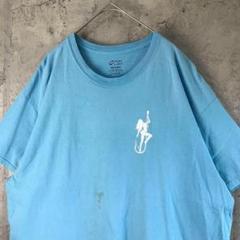 Z887古着　Tシャツ 水色　バックプリント