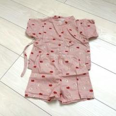【美品】子供服　80サイズ　甚平　赤　金魚柄