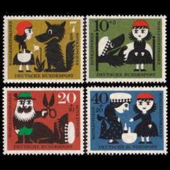 2537 外国切手 ドイツ 1972年 児童福祉 動物愛護シリーズ 4種 未使用 k5490 赤ずきんちゃん ドイツ1960年 外国切手4種 未使用 童話