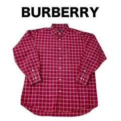 BURBERRY 赤 チェック柄 / 長袖シャツ