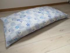 長座布団カバー 花ウサギブルー 68X120㎝