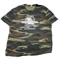 カモフラ 半袖Tシャツ 迷彩 ミリタリー フェス スタッフ 夏物古着 k49