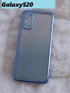 GalaxyS20 ブルーメッキ風　キラキラシート付　Galaxyケースのサムネイル