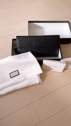 GUCCI グッチ 449364 三つ折り長財布 マイクログッチシマレザー