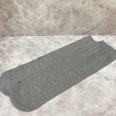 ◯メンズ クルーソックス ライトグレー 薄め 透け感 夏 リゾート