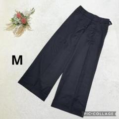 ロイスクレヨン 【M】 ワイドスラックスパンツ オフィスカジュアル 日本製 黒