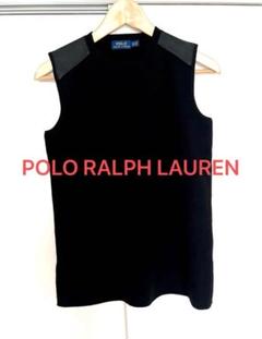ポロラルフローレン　レザーパッチ　ニット　ノースリーブ　黒　POLO RALPHのサムネイル