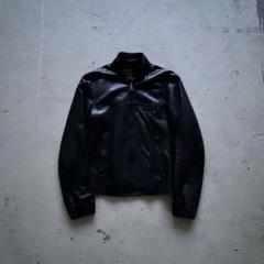 80〜90s PRADA ブラック レザー シングルライダース Prada レザー ライダースジャケット | ブラック | FARFETCH JP