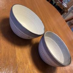 グレー系陶器ボウル2個セット