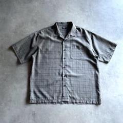 90s USA label レーヨン チェック シャツ ボックス 短丈 ワイド