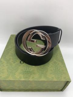 【美品】グッチ　GUCCI バッグルのみ ベルト　シルバー P55 ✨美品✨グッチ ベルト インターロッキング GG シマ シルバー