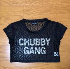 美品 CHUBBY GANG チャビー スカル柄 シアー メッシュ Tシャツ