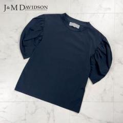 J＆M ダビッドソン ギャザーパフスリーブ Tシャツ 黒 サイズ8*CD1353