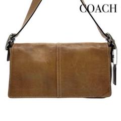 COACH コーチ レザー 2WAY クロスボディバッグ ブラウン 斜め掛け 茶
