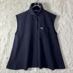 極美品 フレッドペリー レイビームス 別注 ニットカラーシャツ 襟リブ 紺 M m71595465949_1.jpg?1745498980