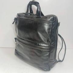 極美品　インディード　INDEED ビジネスショルダー　オールレザー　シボ革　黒 極美品 インディード INDEED ビジネスショルダー オールレザー