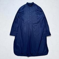 定価¥52,800✨ロエフ コットンポプリンプリーツシャツ ピンタック 紺 0