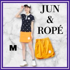 美品✨JUN&ROPÉ ゴルフスカート　オレンジ　ビタミンカラー　M