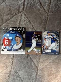 中日ドラゴンズ どらポジ応援缶バッジくじ 野球チップス BBMカード 中田翔