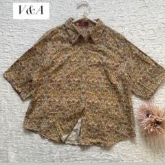【美品】V&A ウィリアムモリス ベスト　シャツ ブラウス　2点セット 美品 V&A ウィリアムモリス シャツ ブラウス 総柄 レトロ M