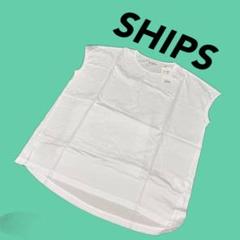 新品SHIPS 無地白Tシャツ フレンチスリーブMLサイズ