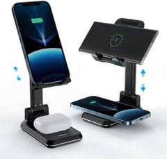 無接点充電器 2台同時充電 ワイヤレス充電器 qi対応 スマホ置くだけ