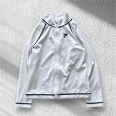 【特価】FILA フィラ 子供用 ラッシュガード キッズ 130 白×紺 長袖