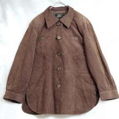 Leilian　フェイクスエード　ジャケット　シャツ　L　ブラウン