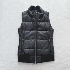 【美品】WJK ダブルジェーケー　レザーベスト　ダウン　キルティング
