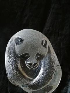 パンダ　ガラス細工トレイ　ガラス工芸品　レア品 m71641291228_1.jpg?1710936569