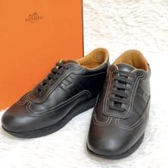 ✨美品 HERMES クイック スニーカー 39.5 ブラック レザー 男女兼用 ✨美品 HERMES クイック スニーカー 39.5 ブラック レザー 男女兼用