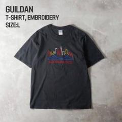 GUILDAN 00s スーベニア刺繍Tシャツ ブラック L