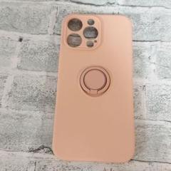 そ　iPhone14ProMax ケース リング付き マット　ピンク