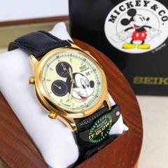 稼働 SEIKO ミッキーマウスコラボ 腕時計 クロノグラフ 外箱 レア1554