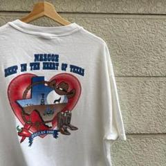 90s USA古着 白 バックプリントTシャツ ハート柄 XL vintage