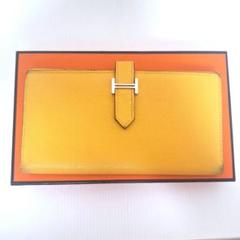 HERMES エルメス ベアンスフレ イエロー 長財布