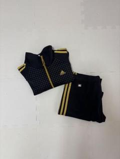 adidas ドット柄ジャージセット 黒/金