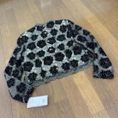 黒いバラ柄 ノーカラージャケット Mサイズ ¥39,000