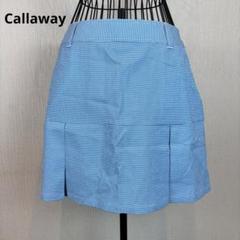 ★Callaway ★M★水色細かいチェックストスカート両脇ポケット有★可愛い★