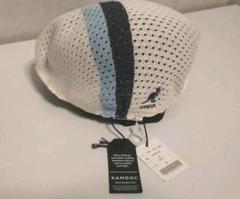 KANGOL(カンゴール)ハンチング帽 Mサイズ (ホワイト、青と水色ライン