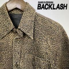 BACKLASH イサムカタヤマ シープレザー シャツ 羊革 レオパード S相当 BACKLASH イサムカタヤマ シープレザー シャツ 羊革 レオパード