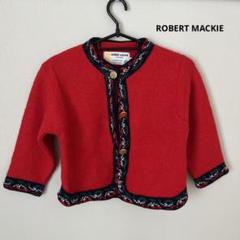 ROBERT MACKIE レッド　ニット　カーディガン　110 レトロ